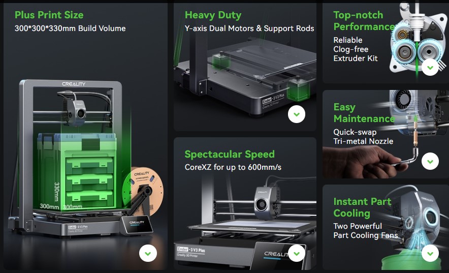 Creality Ender-3 V3 Plus CoreXZ Hareket Sistemli Yüksek Hızlı 3D